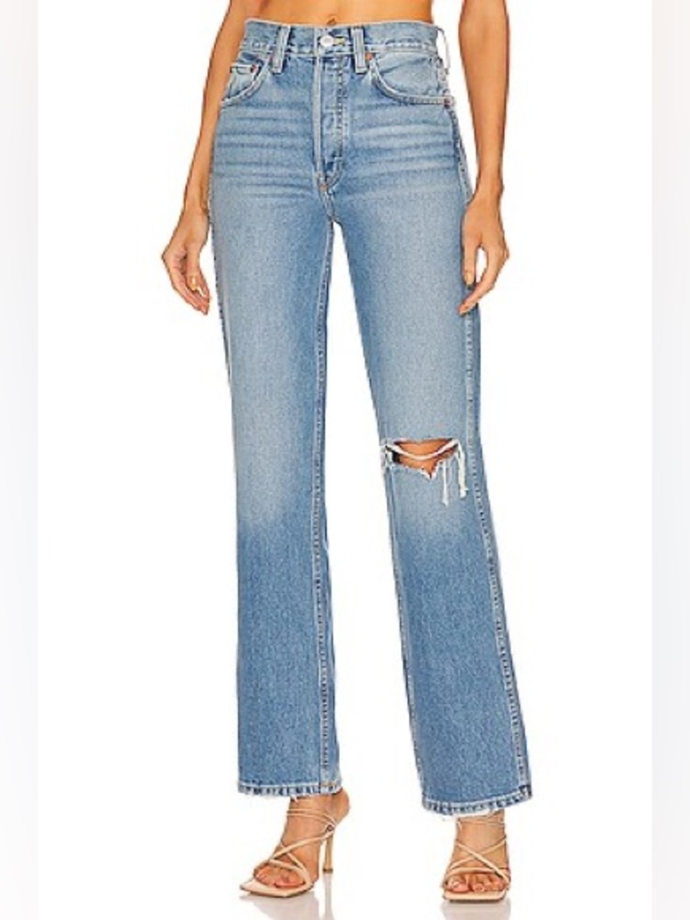 RE/DONE Original 90s High Rise Loose in Worn Heather Blue size 25